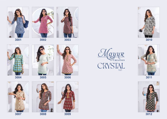 Crystal Vol 3 By Mayur Poplin Cotton Printed Ladies Top Wholesale Shop In Surat